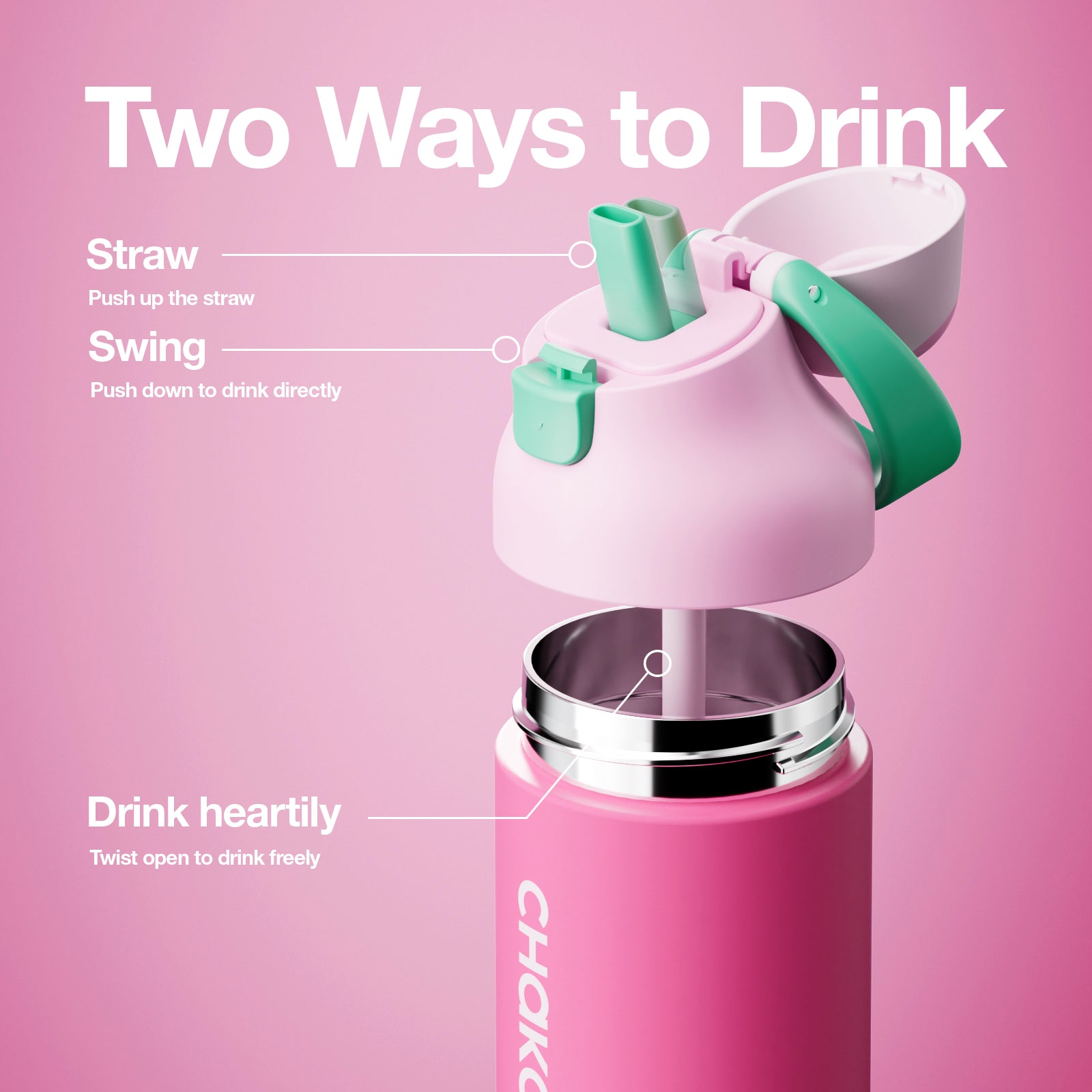 KADA BOTTLE 550ML-Pink Rose