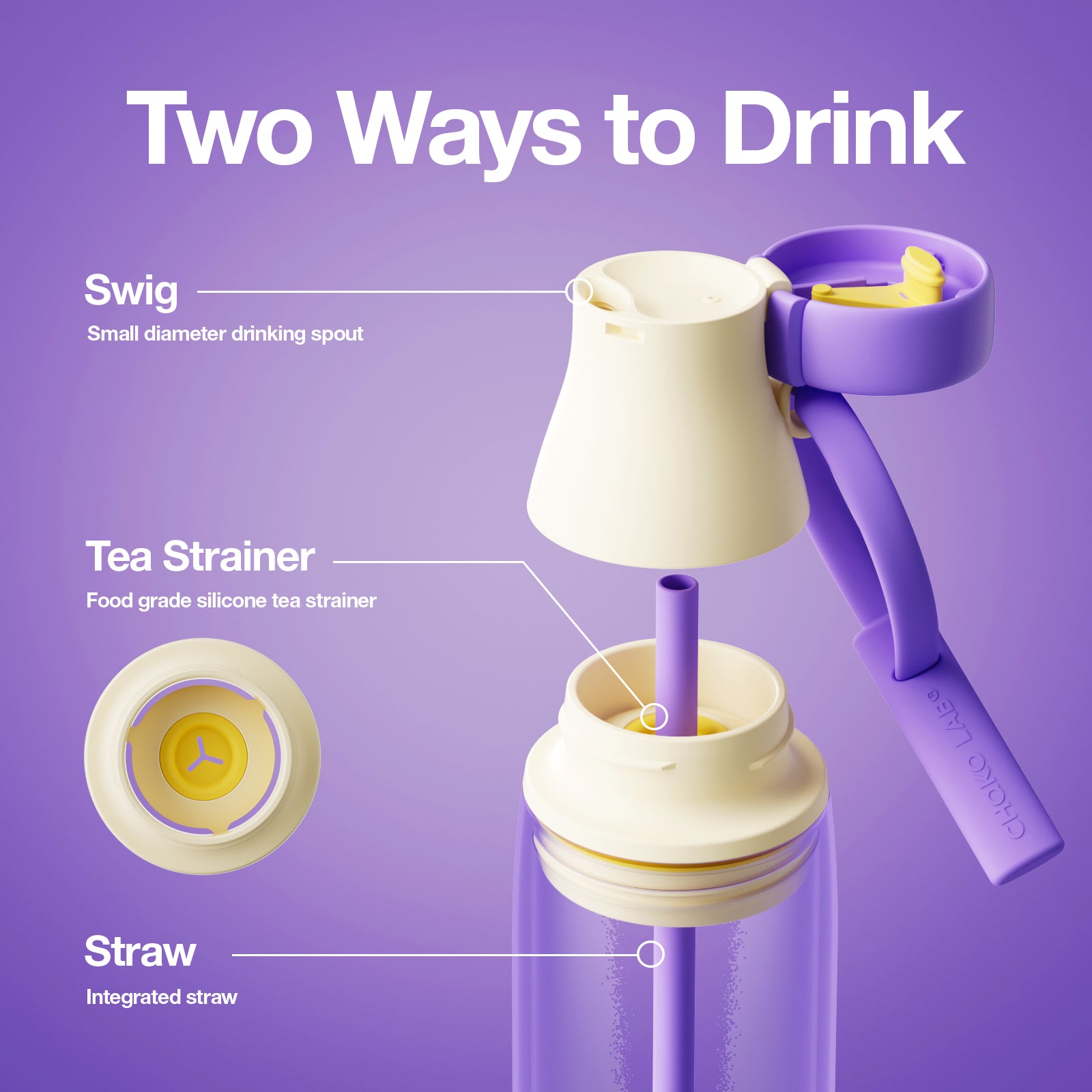 MILK BOTTLE CERAMIC —  Lilac Pineapple