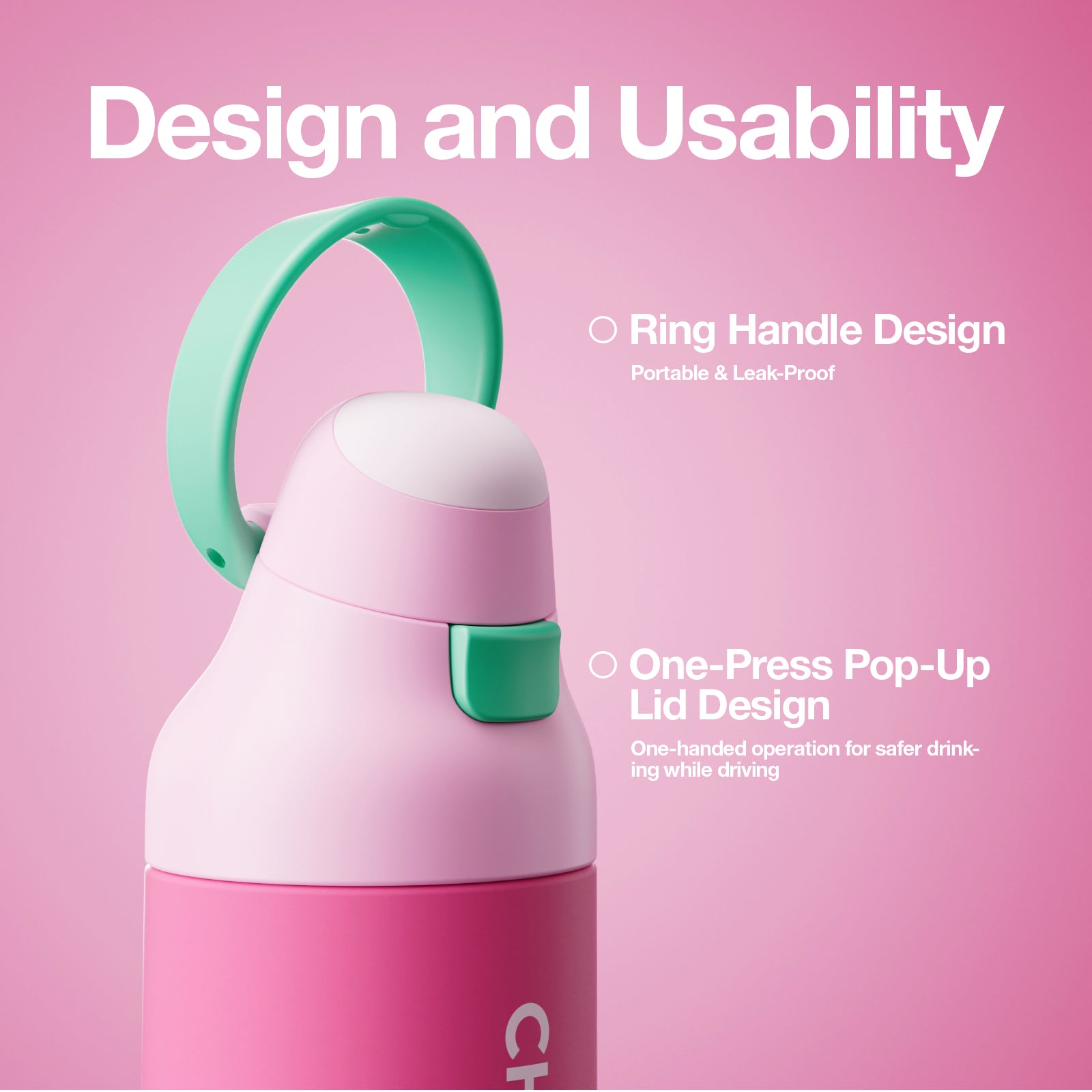 KADA BOTTLE 550ML-Pink Rose