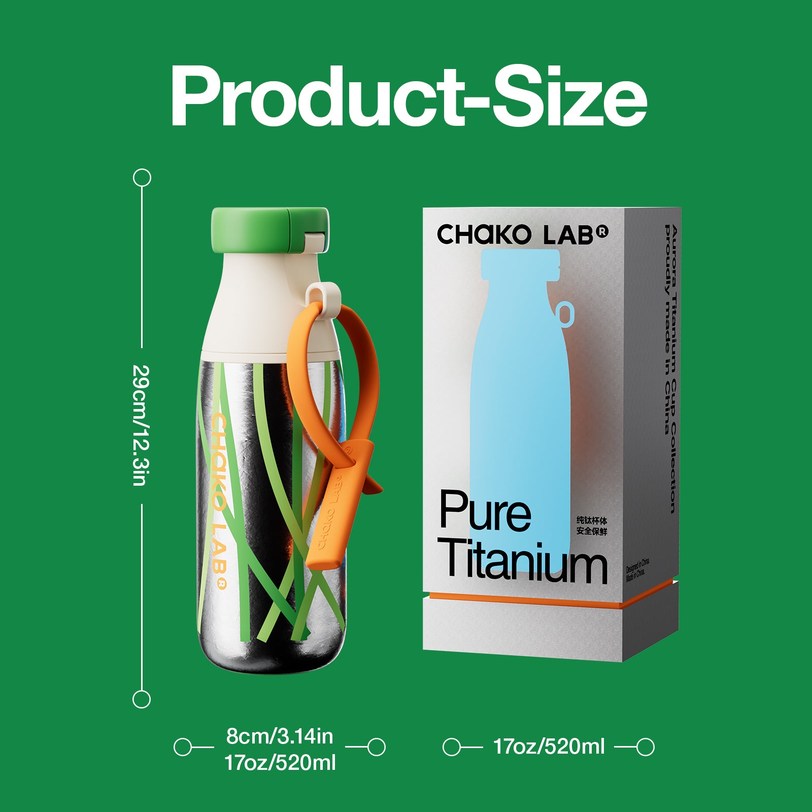 chakolab MILKPOD Ti Evergreen电子烟设备，金属材质，紧凑设计，绿色外观，显示屏和按钮细节。