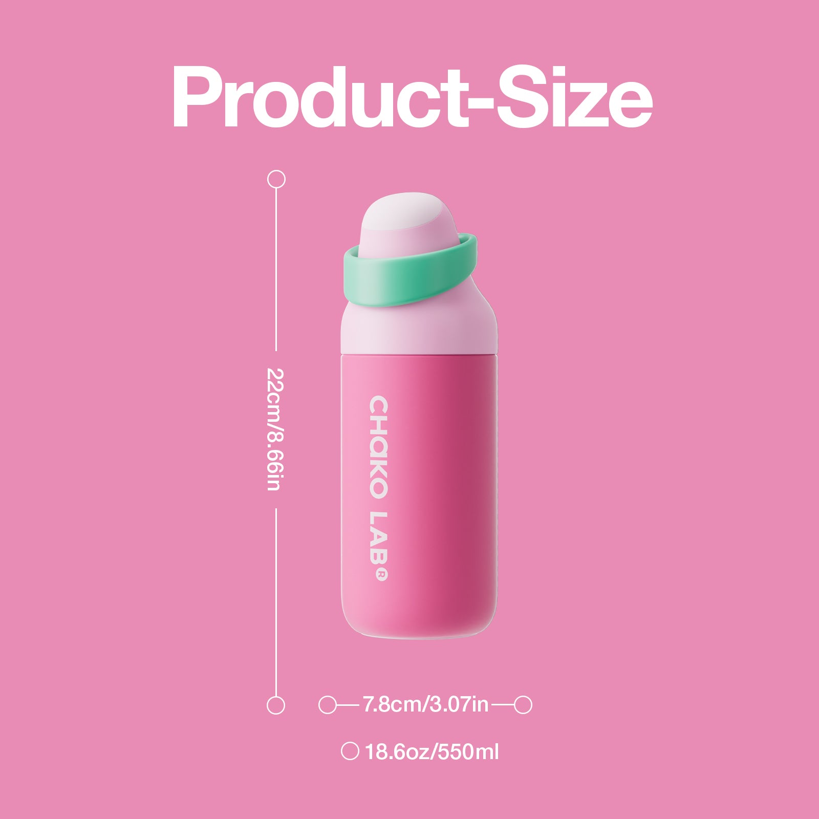 KADA BOTTLE 550ML-Pink Rose