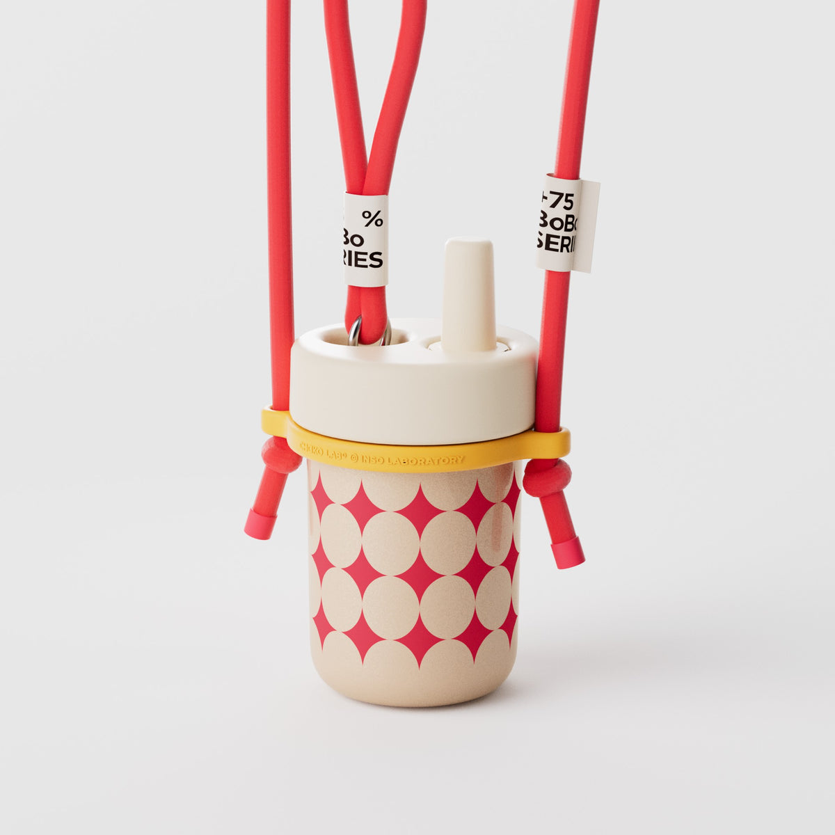 Chakolab BOBO ceramic Christmas tumbler cup with festive holiday design and colorful patterns.