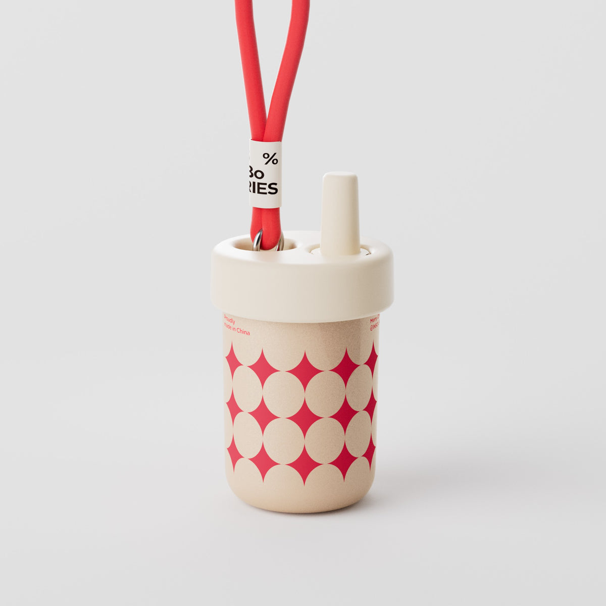 Chakolab BOBO ceramic Christmas tumbler cup with festive holiday design, white background, and colorful Christmas-themed illustrations.