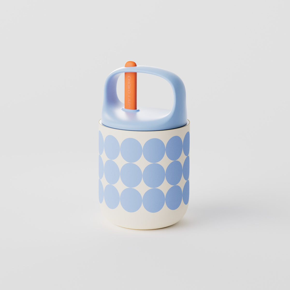 Chakolab Baobao Cup Fish Ball Soup insulated food jar in white and blue, showcasing a compact and durable design for hot or cold meals.