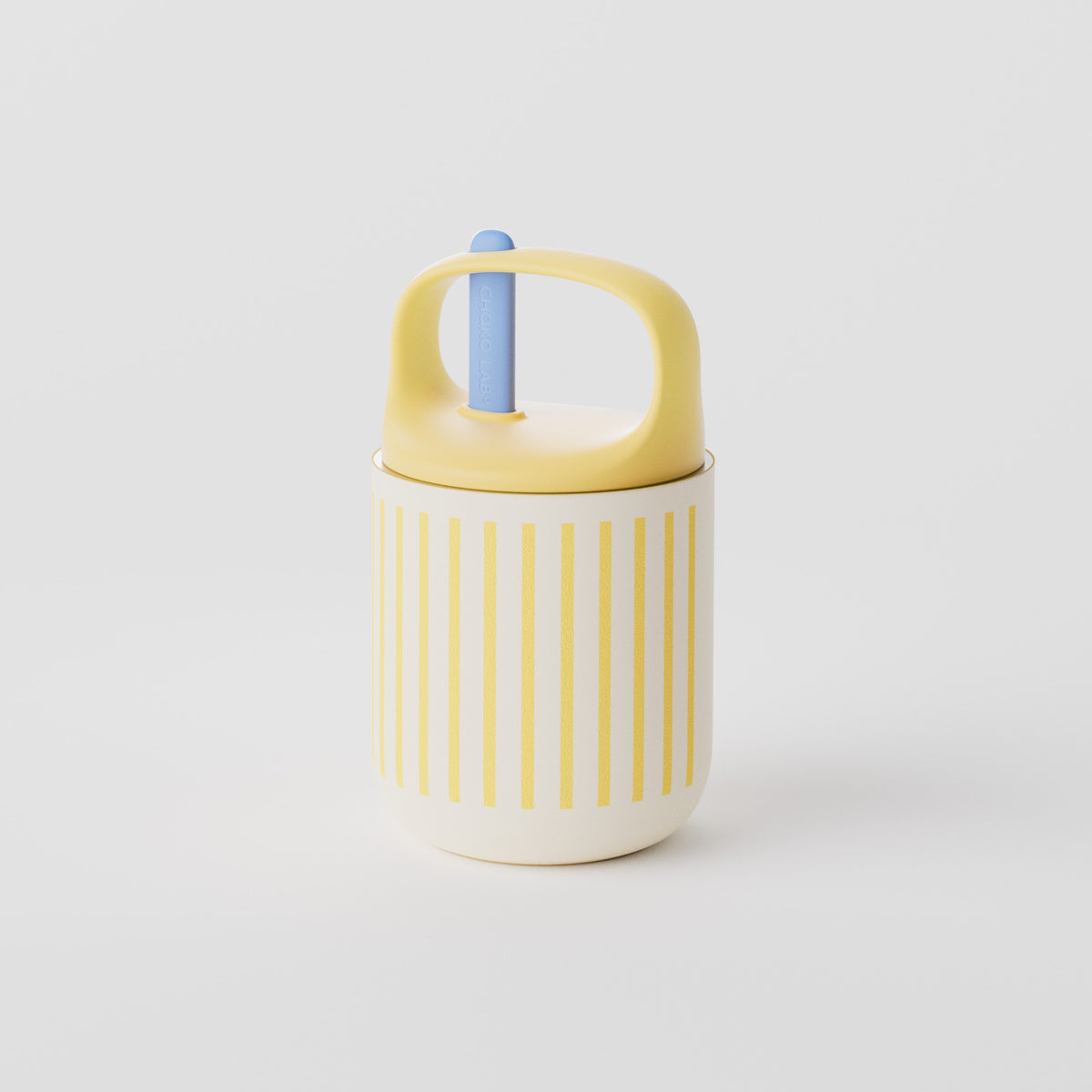 Chakolab Baobao Cup insulated food jar with white and yellow sweet corn design, featuring a secure lid and double-wall insulation.