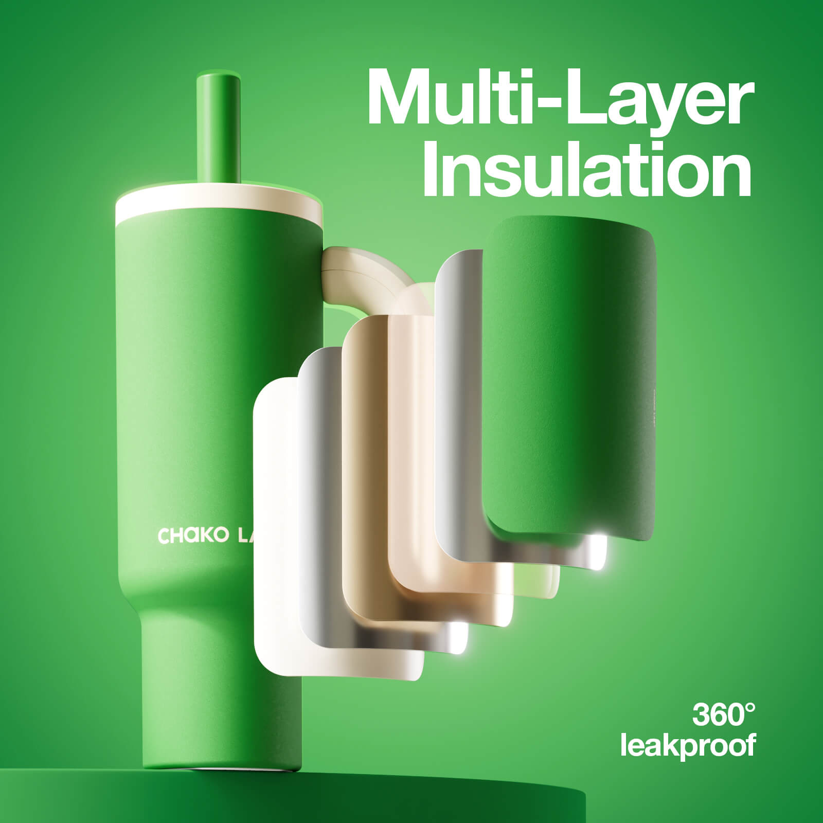 Chakolab Bawang Ceramic Liner Cup Oasis tumbler with multi-layer design, featuring a sleek, modern look and ceramic interior for hot or cold drinks.
