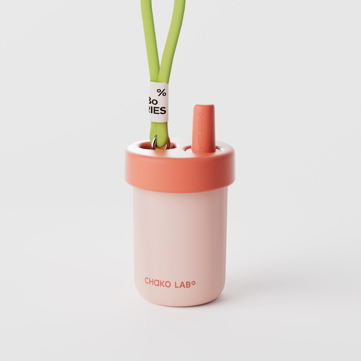 Pink insulated water cup from chakolab's BoBo Thermos Cup series, featuring a vibrant berry pink design and spill-proof lid.