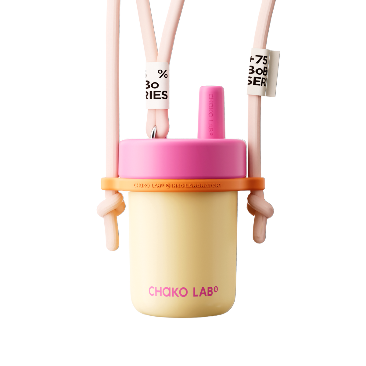 Chakolab BoBo Thermos Cup in vanilla yellow, insulated water cup with a sleek design and secure lid for hot and cold beverages.