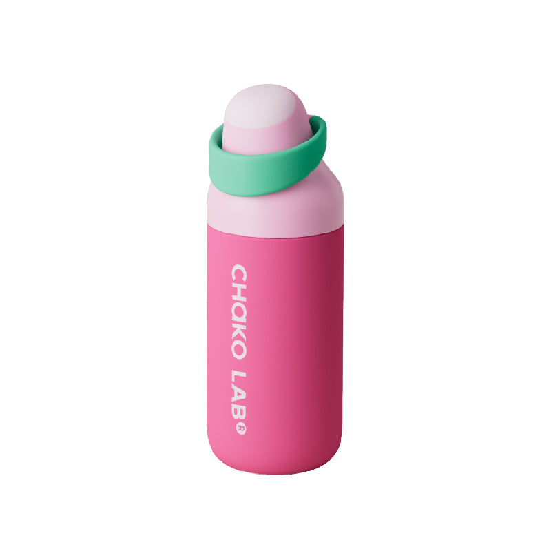 Chakolab KADA 550ml water bottle in pink rose color with a sleek, ergonomic design and secure screw-on lid.