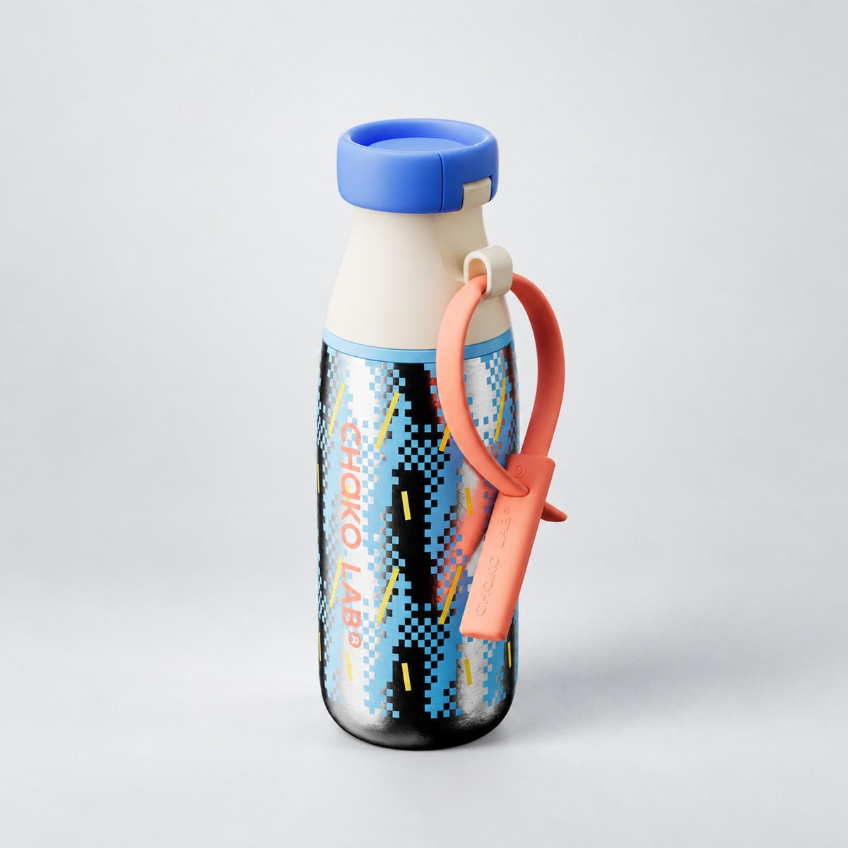 Chakolab MILKPOD Ti Skybright water bottle with sleek titanium design and vibrant sky blue color, lightweight and durable.
