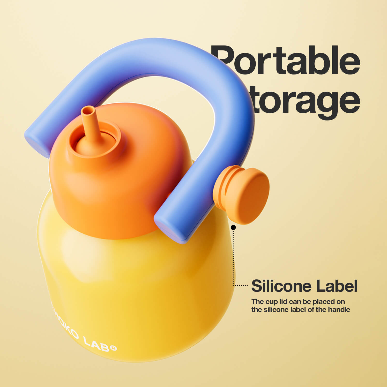 CHaKOLAB LinLin Kettle Yellow – ceramic water bottle with handle and spout for tea