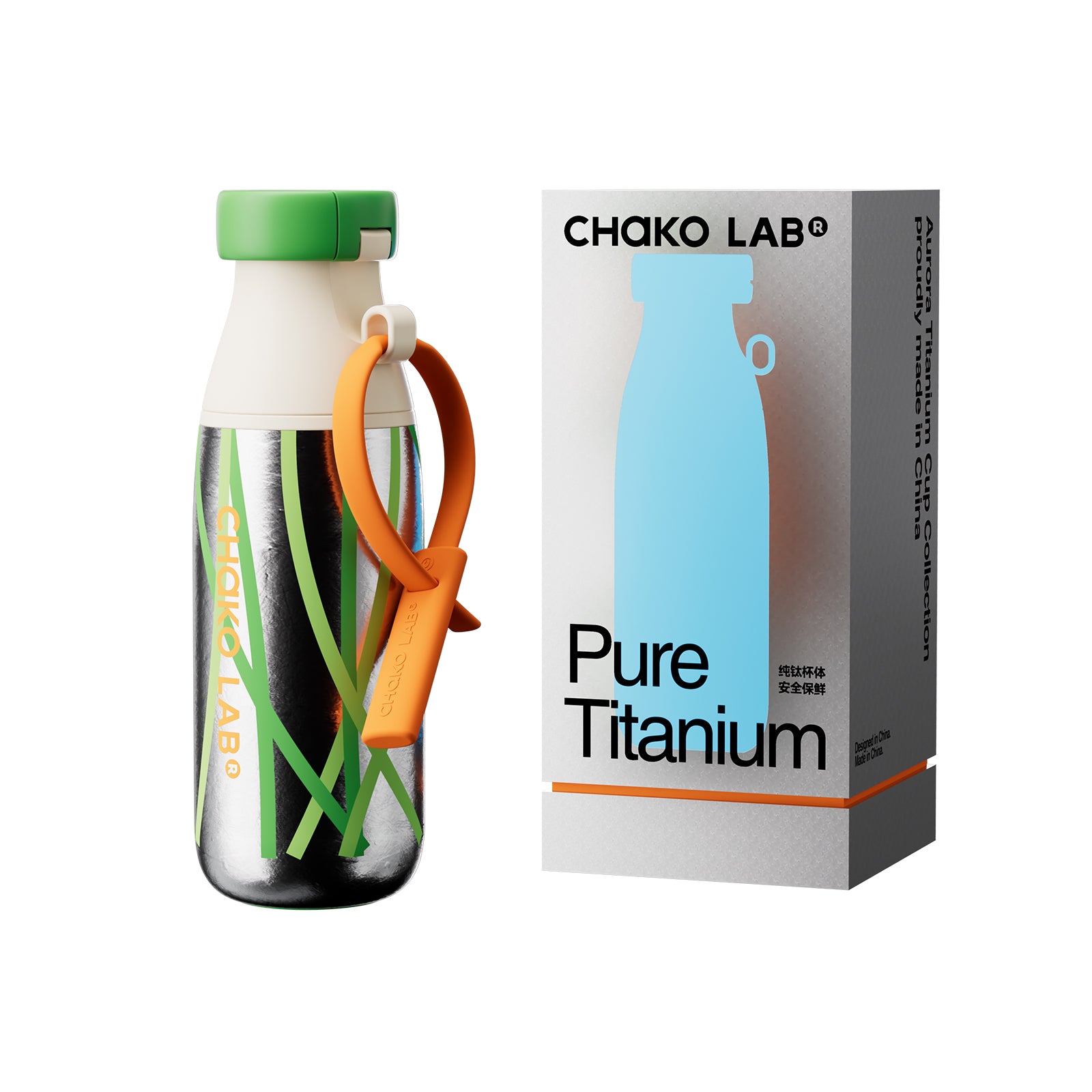 chakolab MILKPOD Ti Evergreen电子烟设备，坚固耐用的金属外壳，绿色植被设计，现代便携式电子烟。