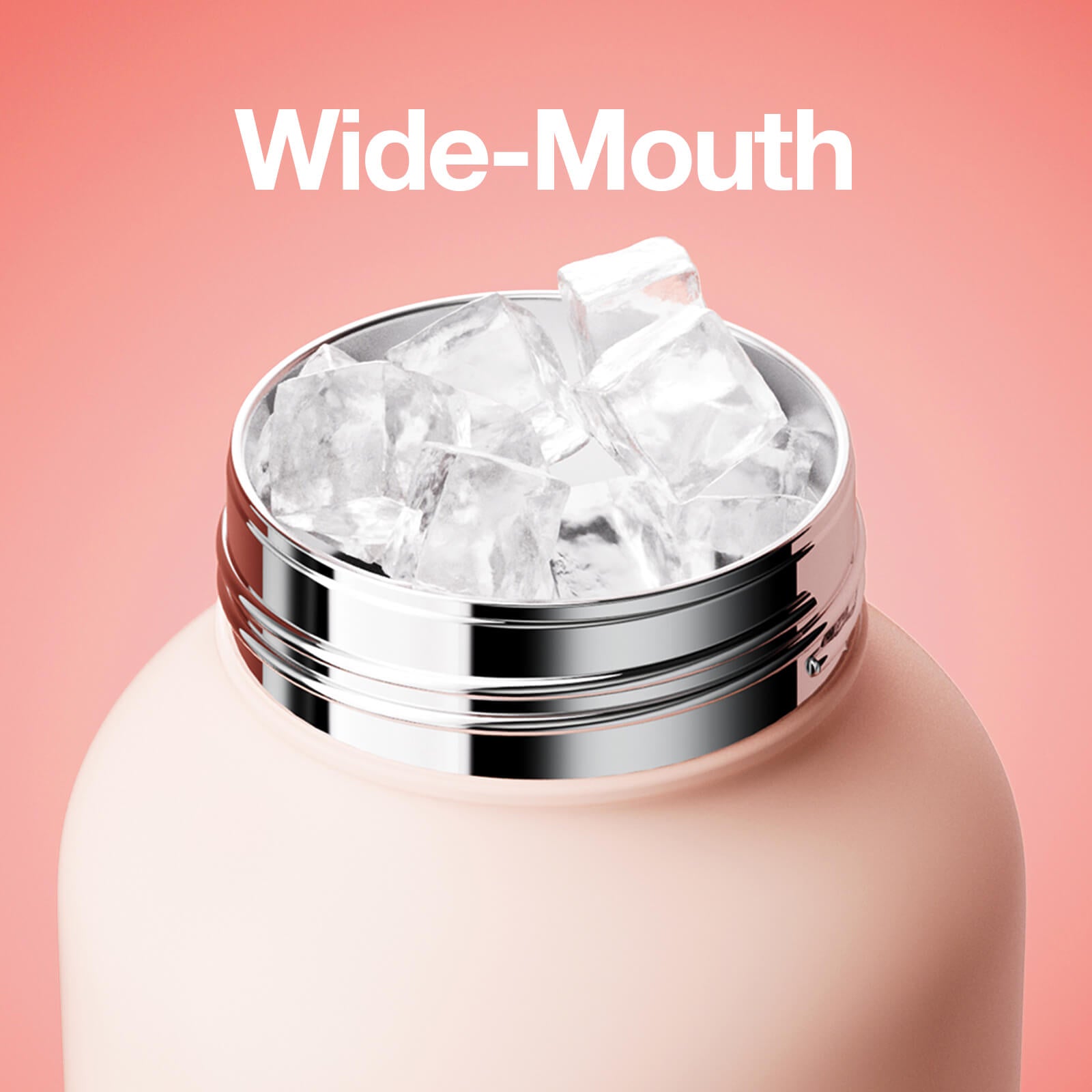 Pink LinLin Kettle water bottle by Chakolab with a wide mouth opening, designed for easy filling and pouring.